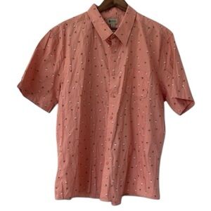 Haggar novelty hula and palm tree print‎ short sleeve buttondown beach vacation